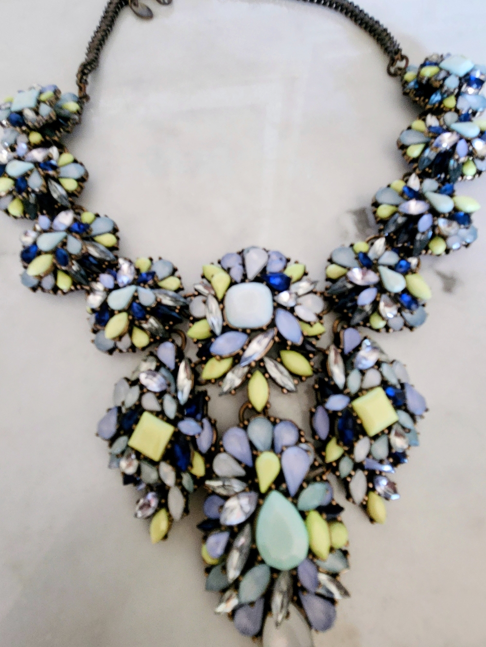 Zara Pastel Multi Floral Statement Necklace